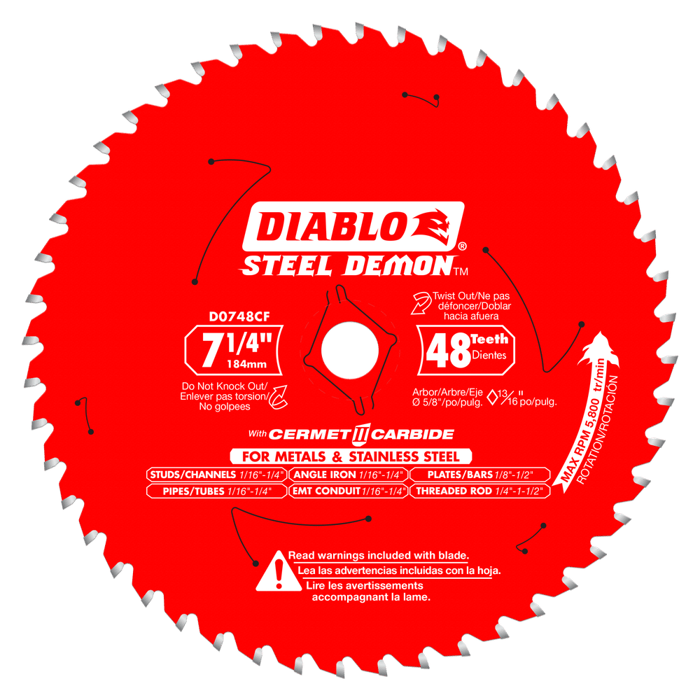 Diablo Tools D0748CFA 7-1/4 in. x 48 Tooth Cermet II Saw Blade for Metals and Stainless Steel (5 pack) Discount