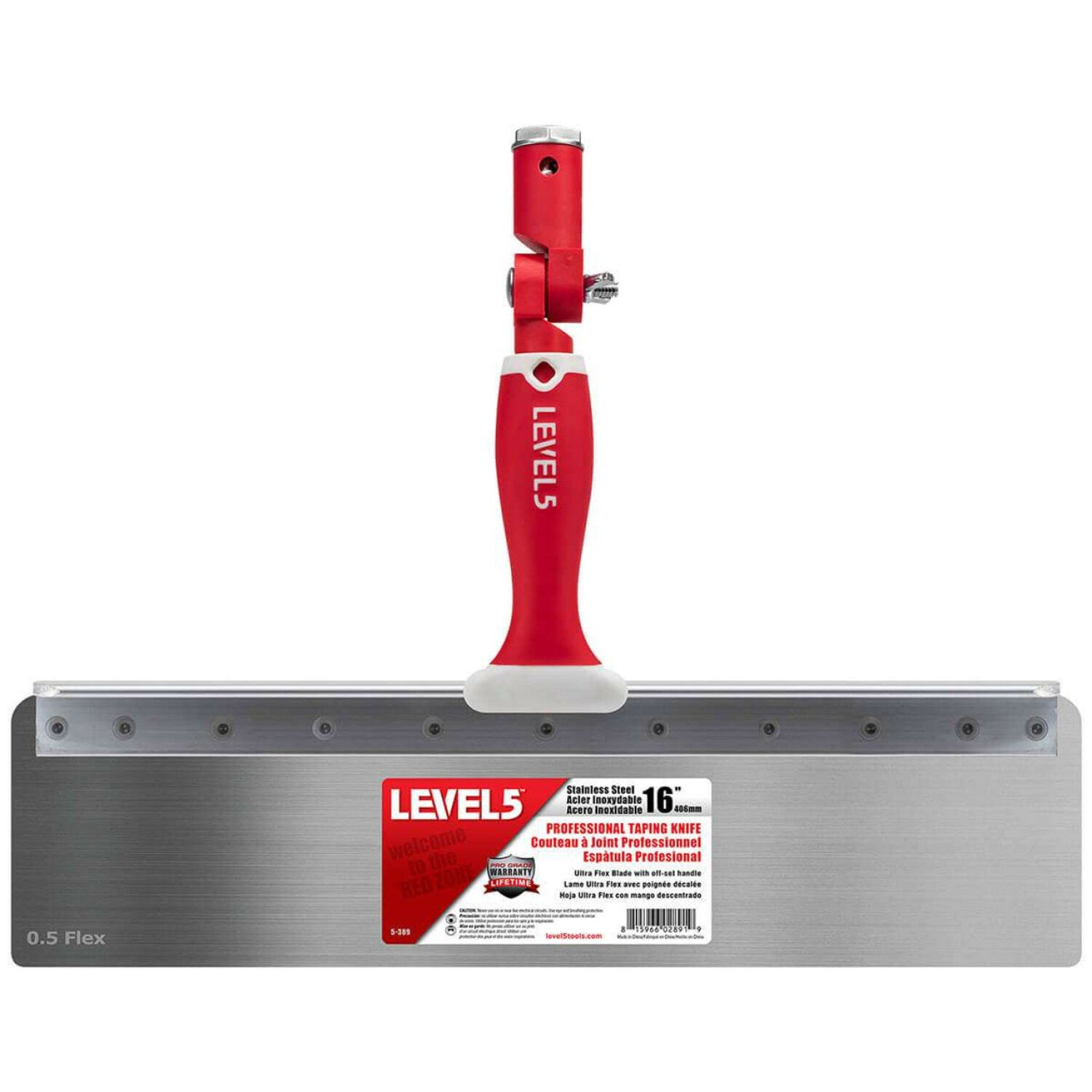 Level5 5-389 16″ Stainless Steel 0.5mm Flex Blade Offset Taping Knife Online
