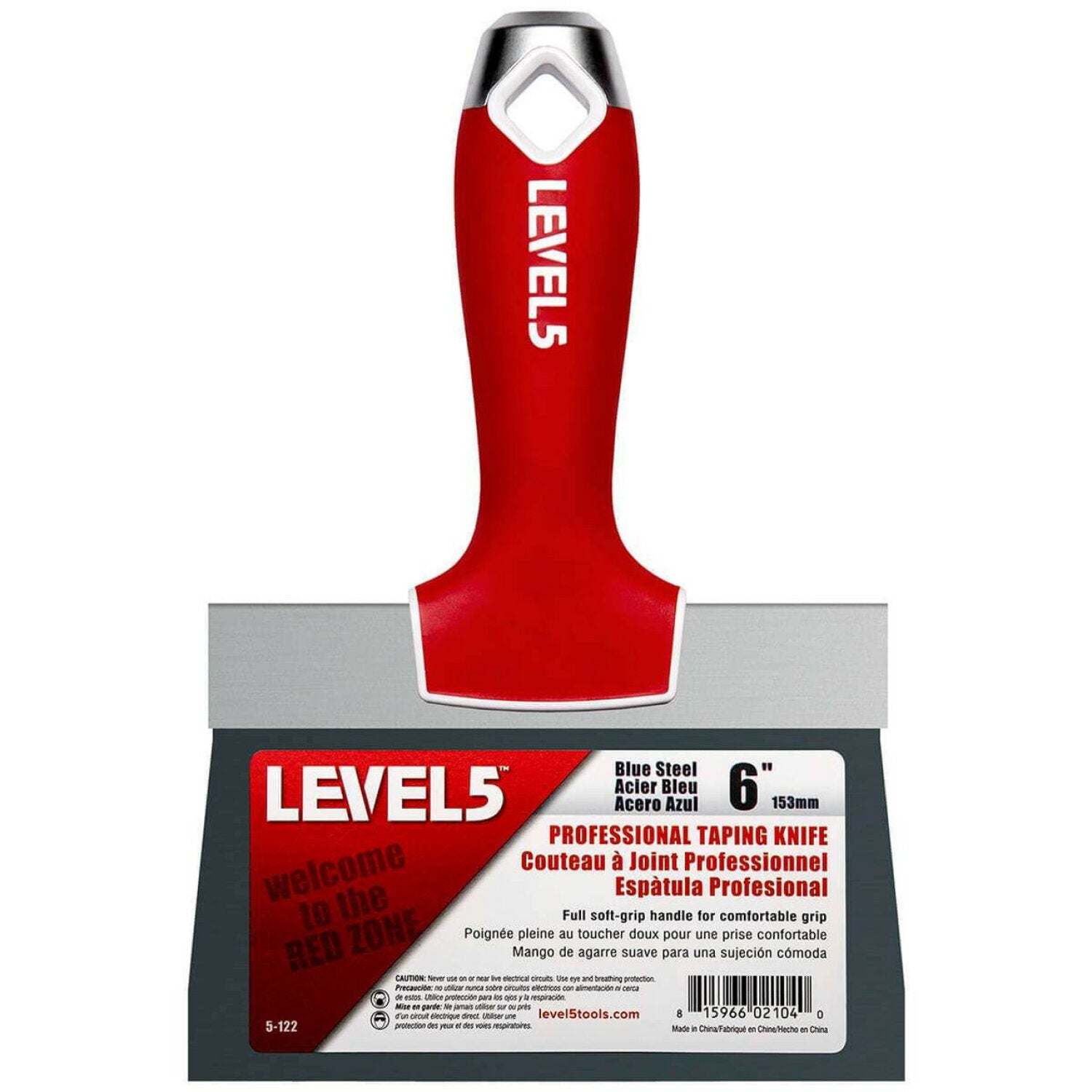 Level5 5-122 6″ Blue Steel Taping Knife w/ Soft Grip Handle Sale