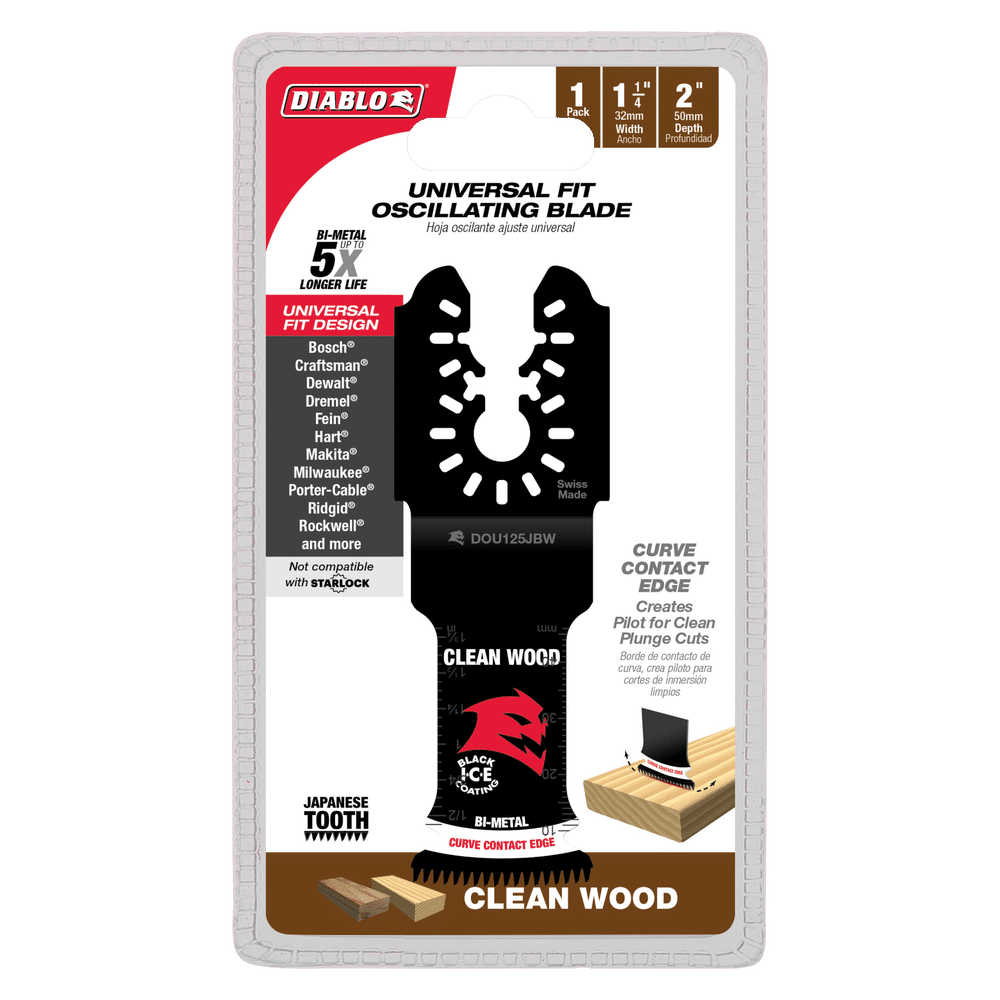 Diablo Tools DOU125JBW 1-1/4 in. Universal Fit Bi-Metal Oscillating Blades for Clean Wood Online Hot Sale