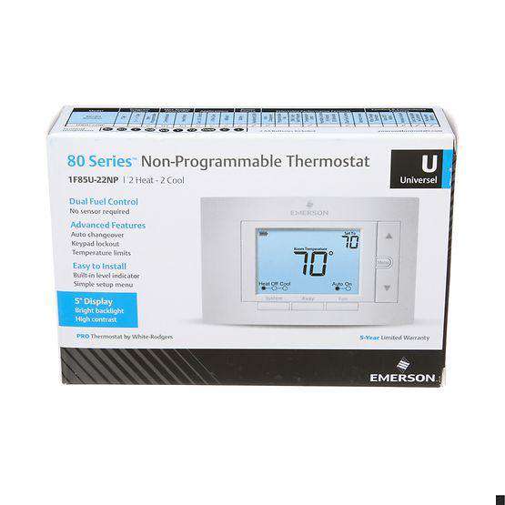 Emerson White-Rodgers 1F85U-22NP 80 Series Non-Programmable Thermostat, 2 Heat – 2 Cool Online Hot Sale